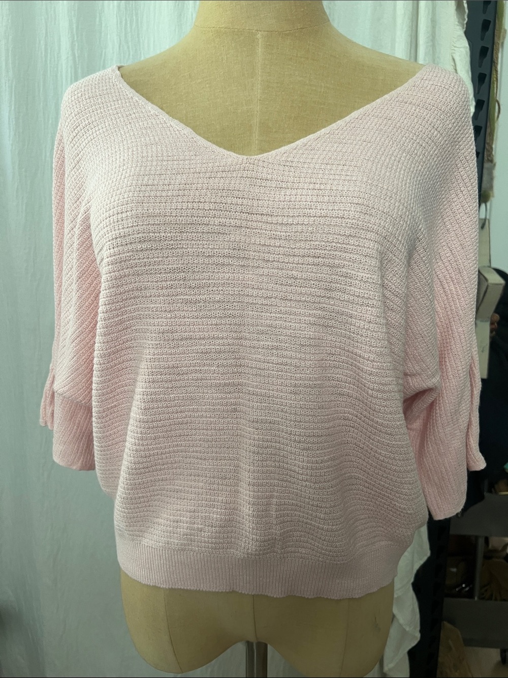 United Colors Of Benetton Soft Light Pink V-Neck Sweater